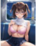 巨乳地味メガネが電車でパンツ見せて挑発してくる！？