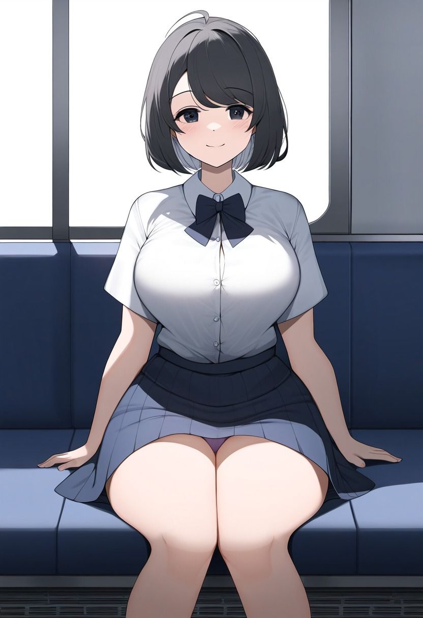 ずっとパンツを見せてくる制服女子