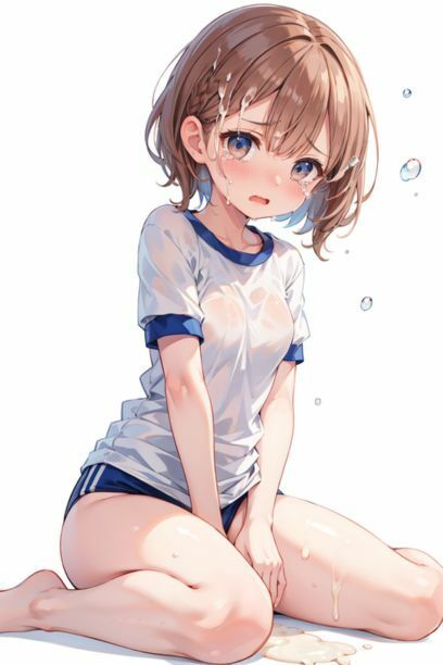 体操服ブルマの茶髪ちゃんに中出し 画像9