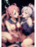 触手とレズ...触手が挿入され快楽堕ち.... 画像1