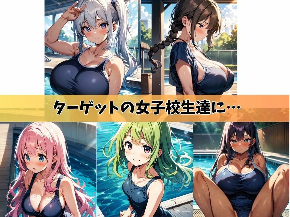 5人の女子校生とプールサイドでスク水セックスしました＃1_2