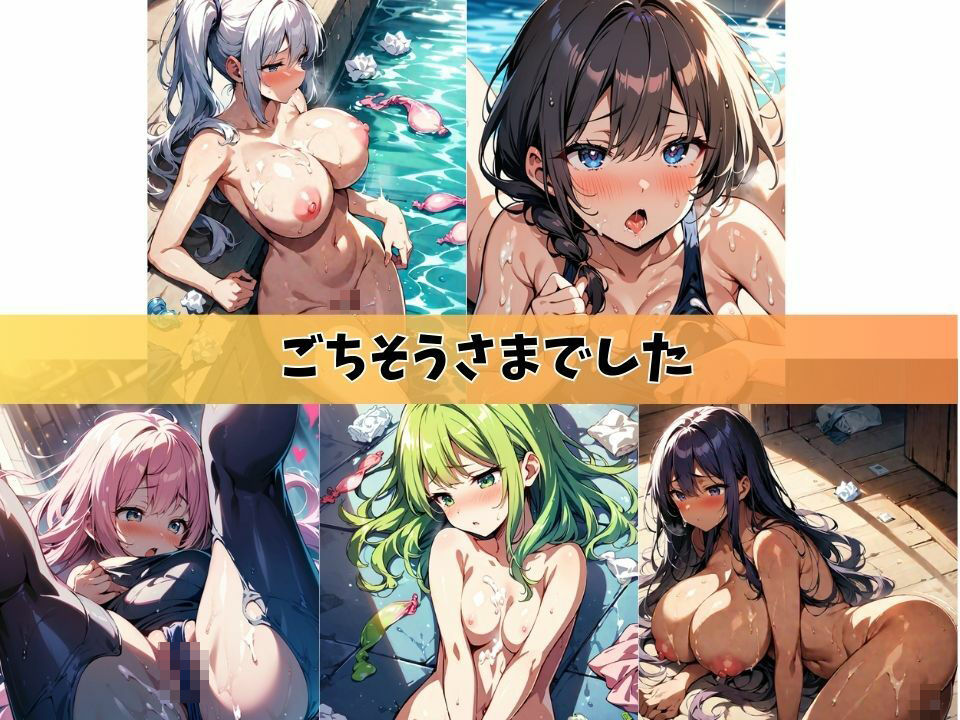 5人の女子校生とプールサイドでスク水セックスしました＃1_6