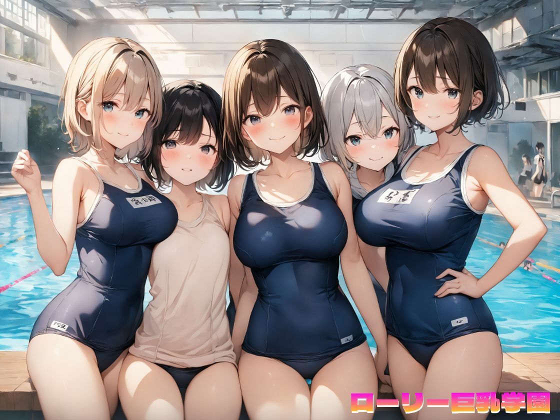 ローリー巨乳学園 スク水編 Vol.3【4K】1