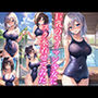 巨乳のモリマン少女にスク水着せてみた