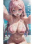海プール！アヘ顔のかわいいギャルとプールで抱きつく・・・Gカップ巨乳とプールでいちゃいちゃ