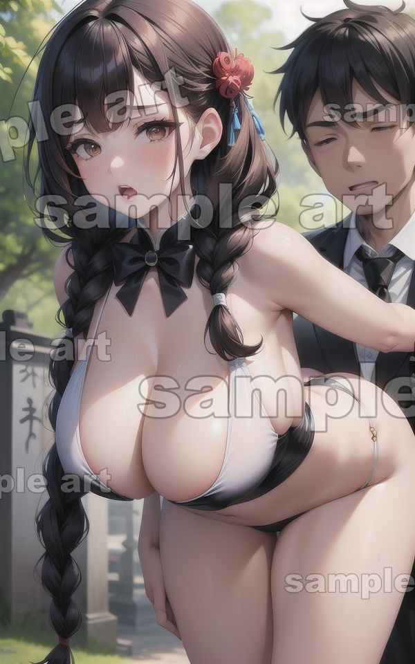 墓参りでSEX200連発！親戚とばったり出会い禁断のGカップ青姦 画像4