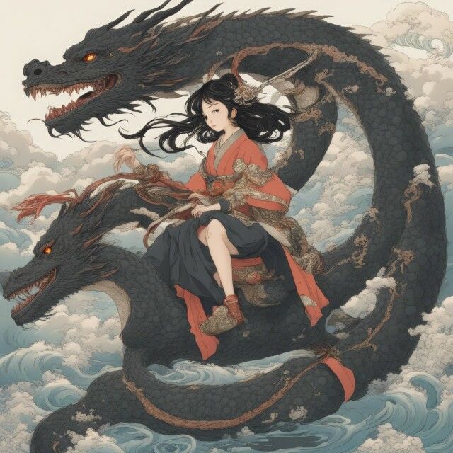 AI生成浮世絵 天女とドラゴン Vol.1 画像3