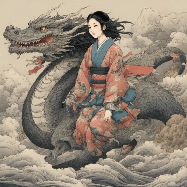 AI生成浮世絵 天女とドラゴン Vol.1 画像5