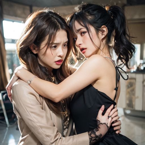 精細 美女ファイトクラブキャットファイトAI動画 Catfight5 画像1