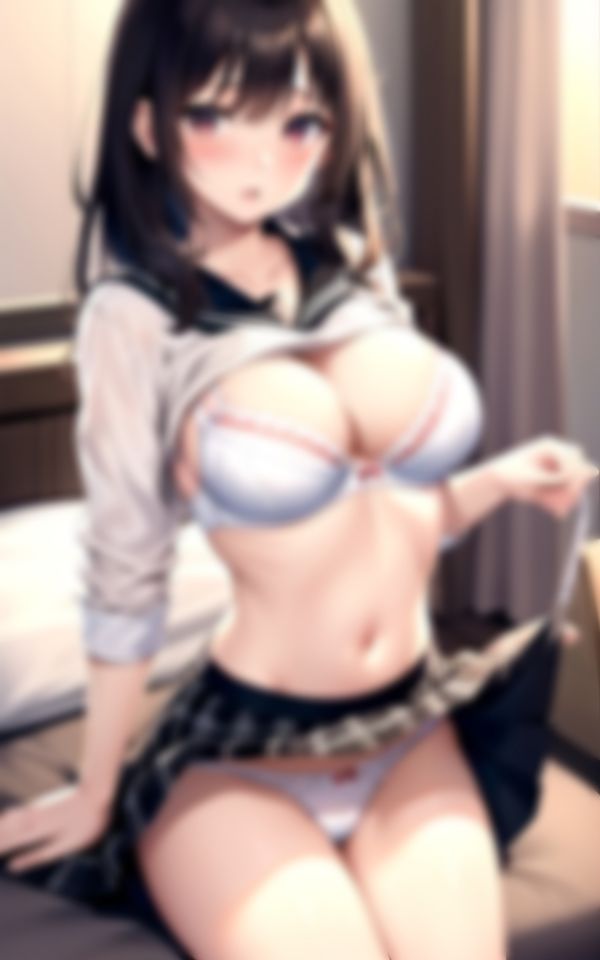 淫らな表情で下着を見せるエチエチ巨乳制服美女の誘惑 画像5