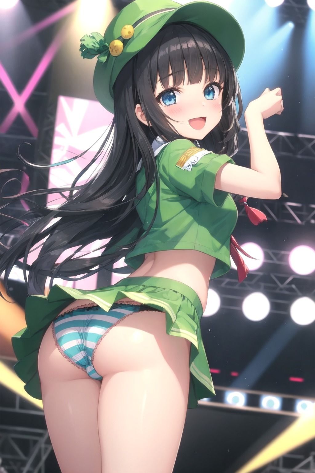 パンチラアイドル！緑衣装編 画像4