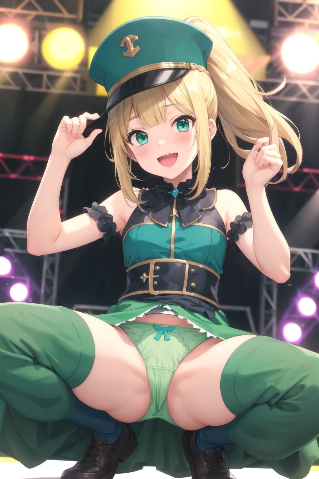 パンチラアイドル！緑衣装編 画像6