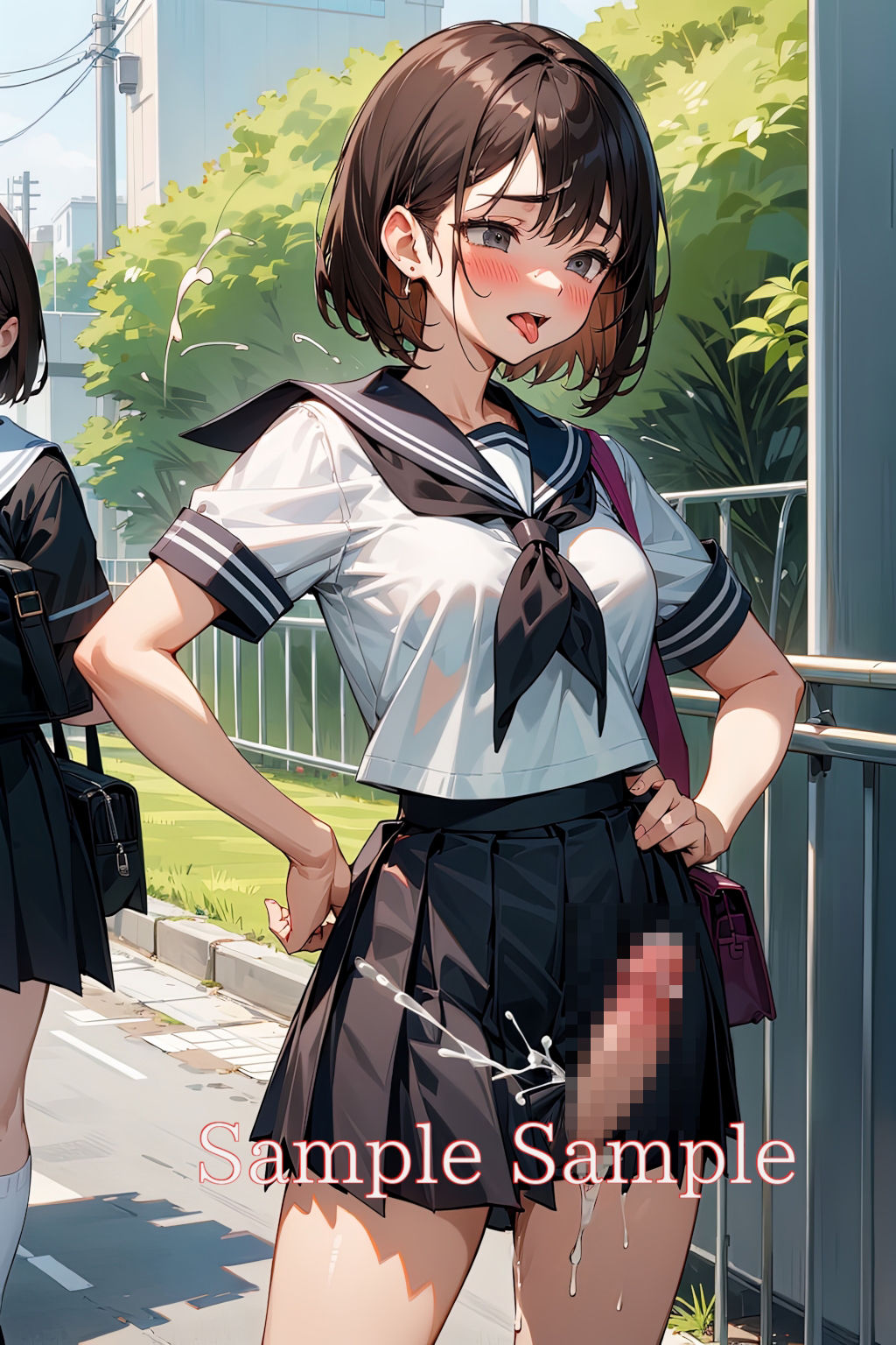 ふたなり野外露出（制服編） 画像2