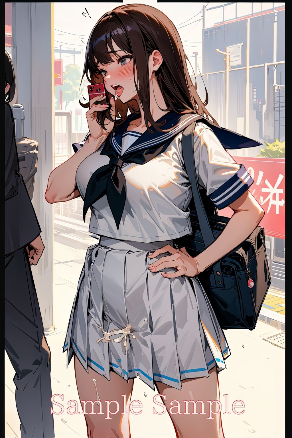 ふたなり野外露出（制服編） 画像5