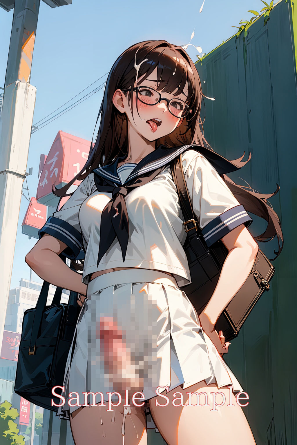 ふたなり野外露出（制服編） 画像6