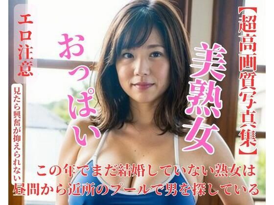 この年でまだ結婚していない熟女は昼間から近所のプールで男を探している_1