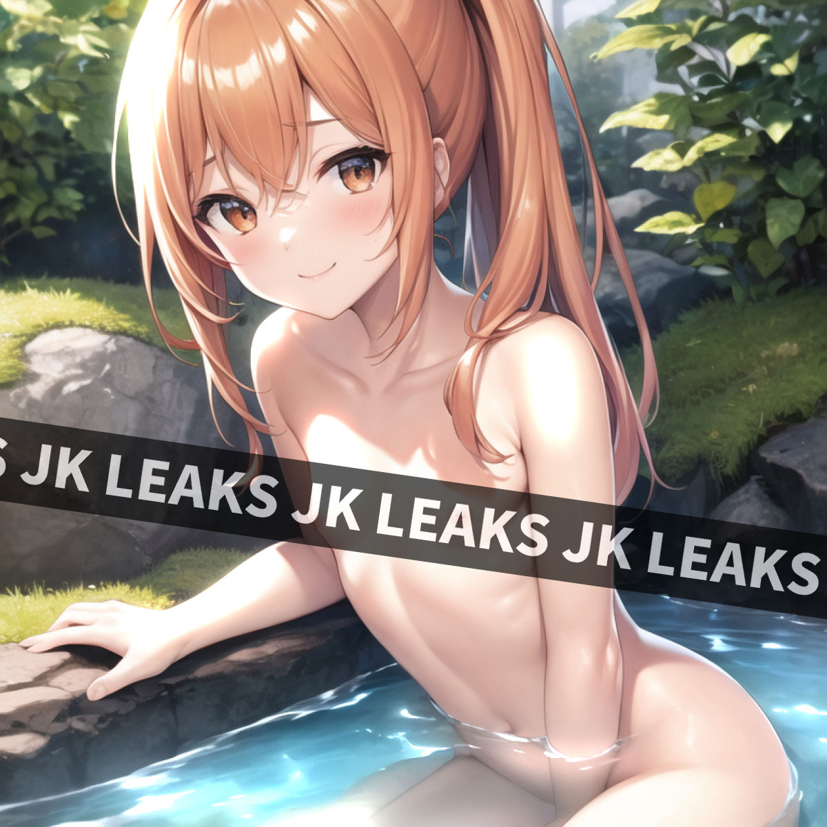 JK LEAKS 25 - ちっぱい爆乳化温泉編 -【セリフ付・おまけアニメ付】