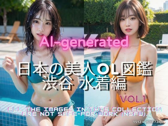 AI生成 日本の美人OL図鑑 Vol.1 渋谷編-水着特集