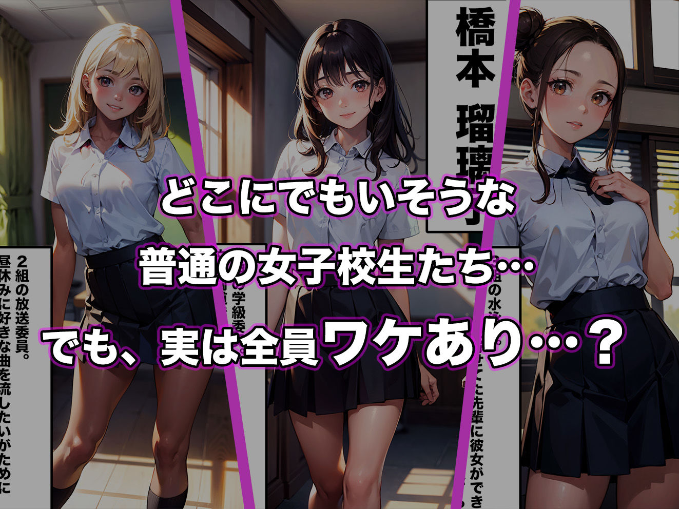 3人のワケあり女子校生達がえっちしまくる話【セリフ付き】 画像1