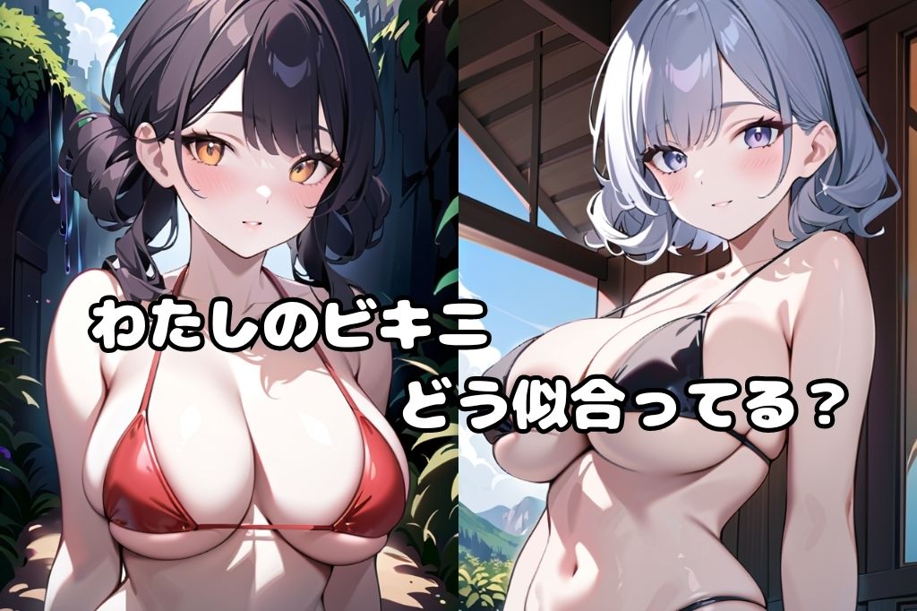 三角ビキニの美少女の超柔らかそうなおっぱい