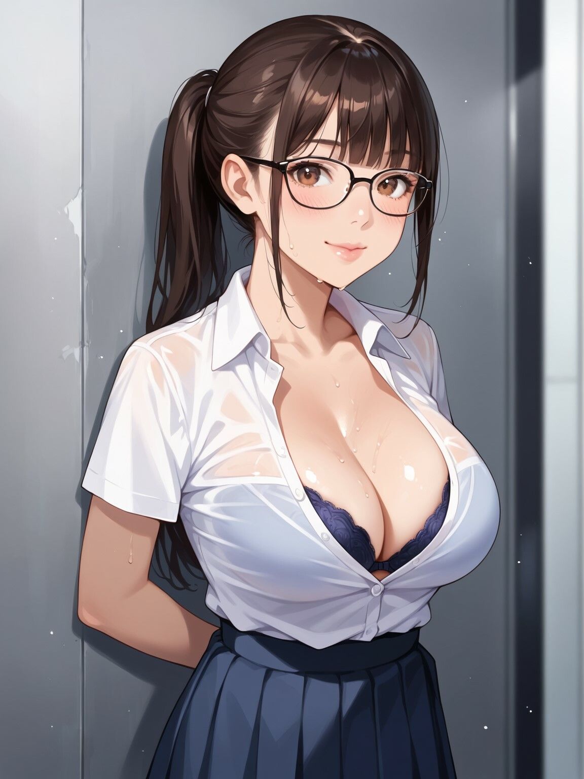 巨乳メガネ女子の痴態プレイ 画像1