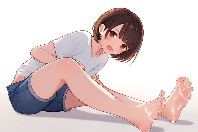 運動部の女の子のほどよく日焼けした素足で踏んでもらう〜おじさんわたしなんかで興奮するんですか？〜 画像8