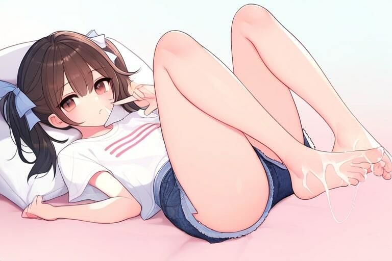 ツインテ女の子のそっけない足コキ〜おじさんあんま動かないでよ。おち〇ぽシゴけないでしょ〜