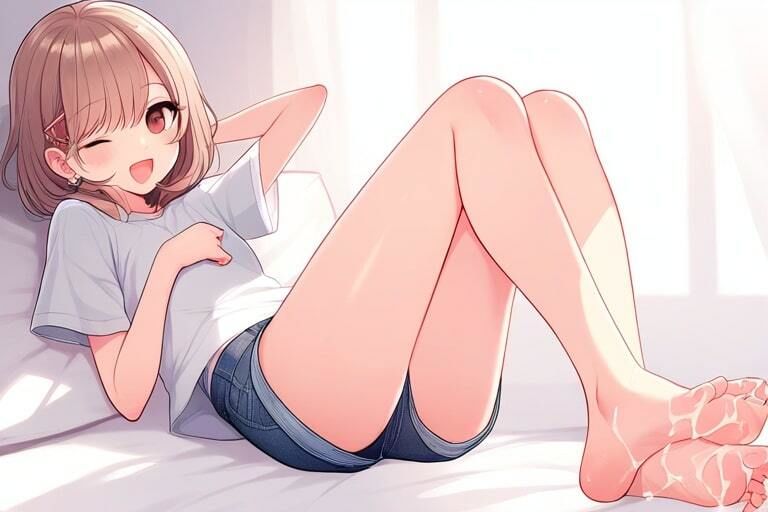 ツインテ女の子のそっけない足コキ〜おじさんあんま動かないでよ。おち〇ぽシゴけないでしょ〜