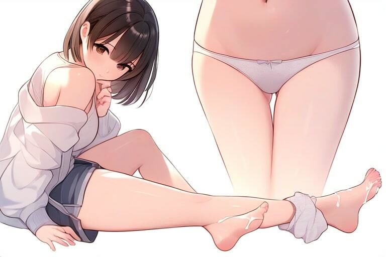 しっかり者なおさげ女子に白濁ぶっかけ〜おかしくなるまで足コキで快楽責め〜 画像2