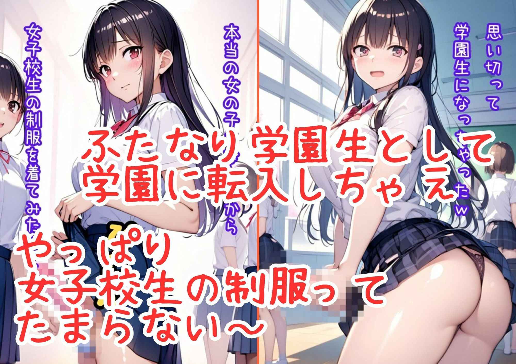 【TS女体化まじめ男子・セリフ付】キモおじさんに可愛がられ連続絶頂メス化・学園や風俗に紛れ込みビッチの花火を打ち上げる！500枚6