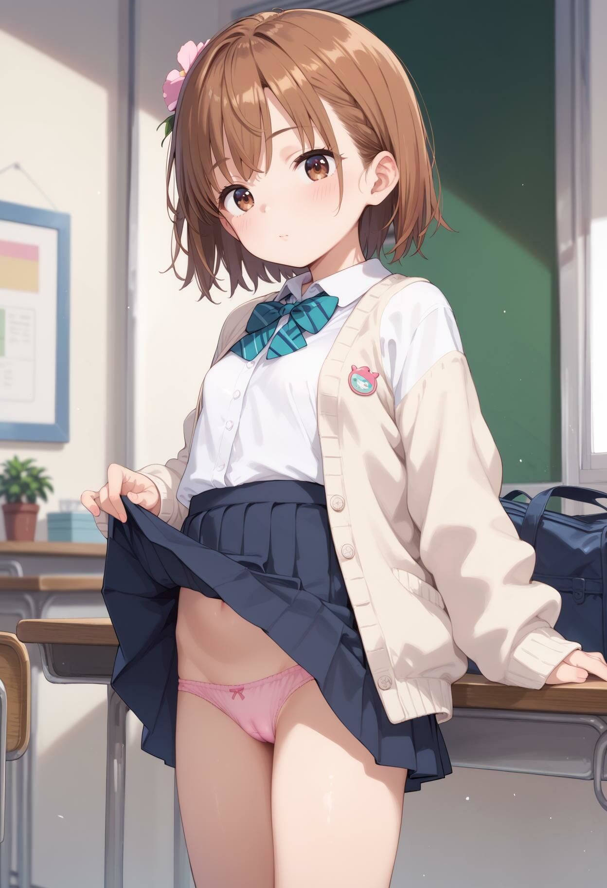 【今日のパンティ見せてください】女子校生になった御◯美◯ 画像4