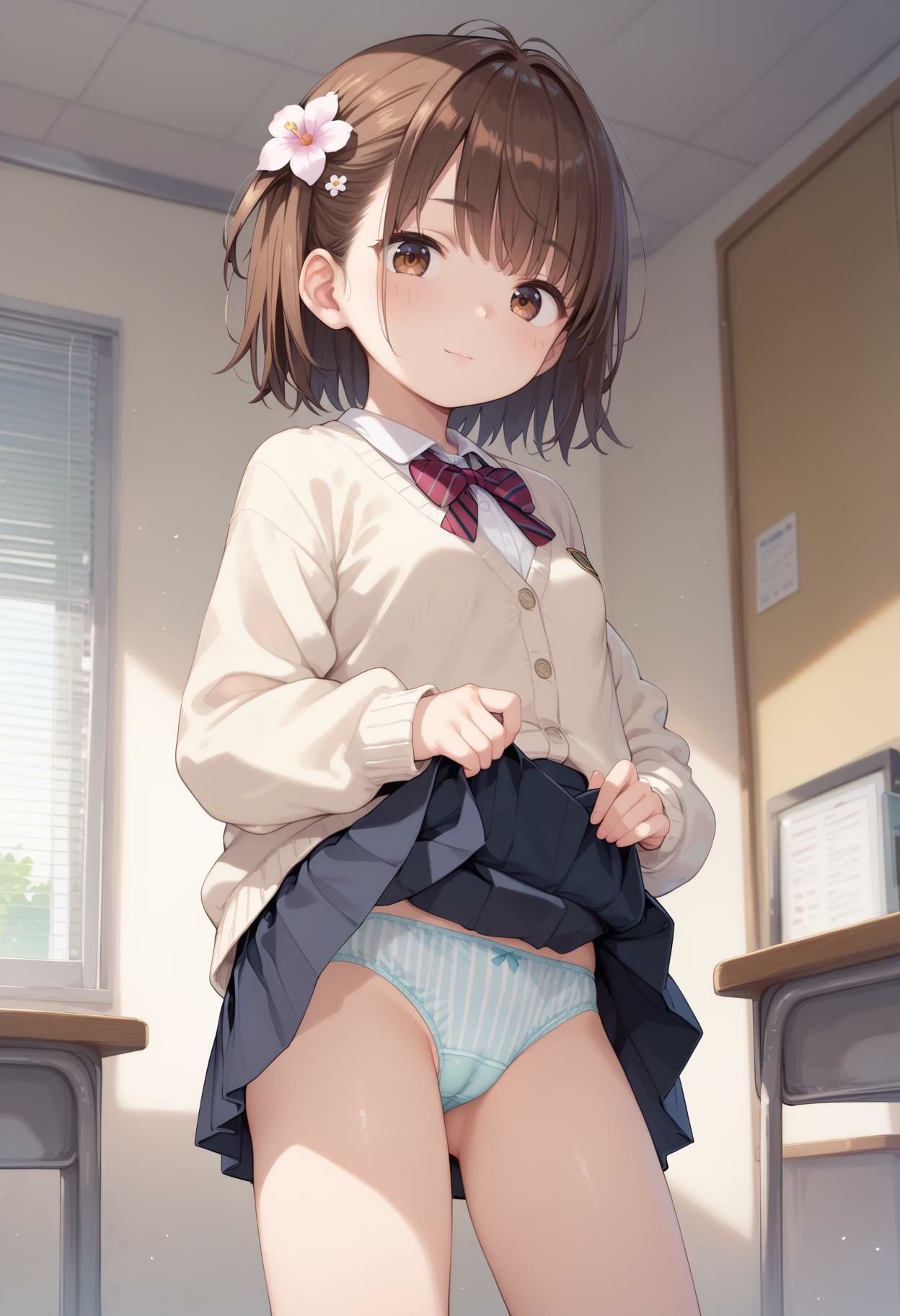 【今日のパンティ見せてください】女子校生になった御◯美◯ 画像8