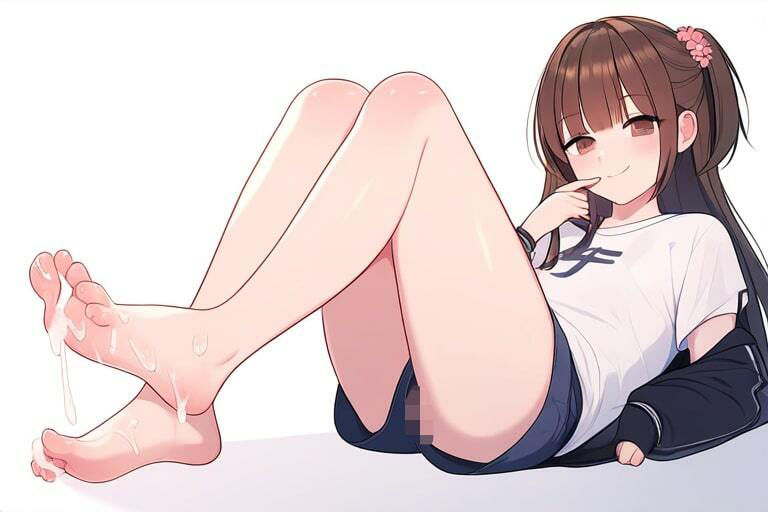 舌たらずな女の子で足コキ〜身体にぶっかけ〜 画像6