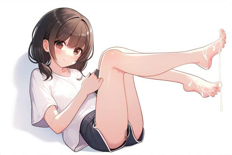 舌たらずな女の子で足コキ〜身体にぶっかけ〜_10