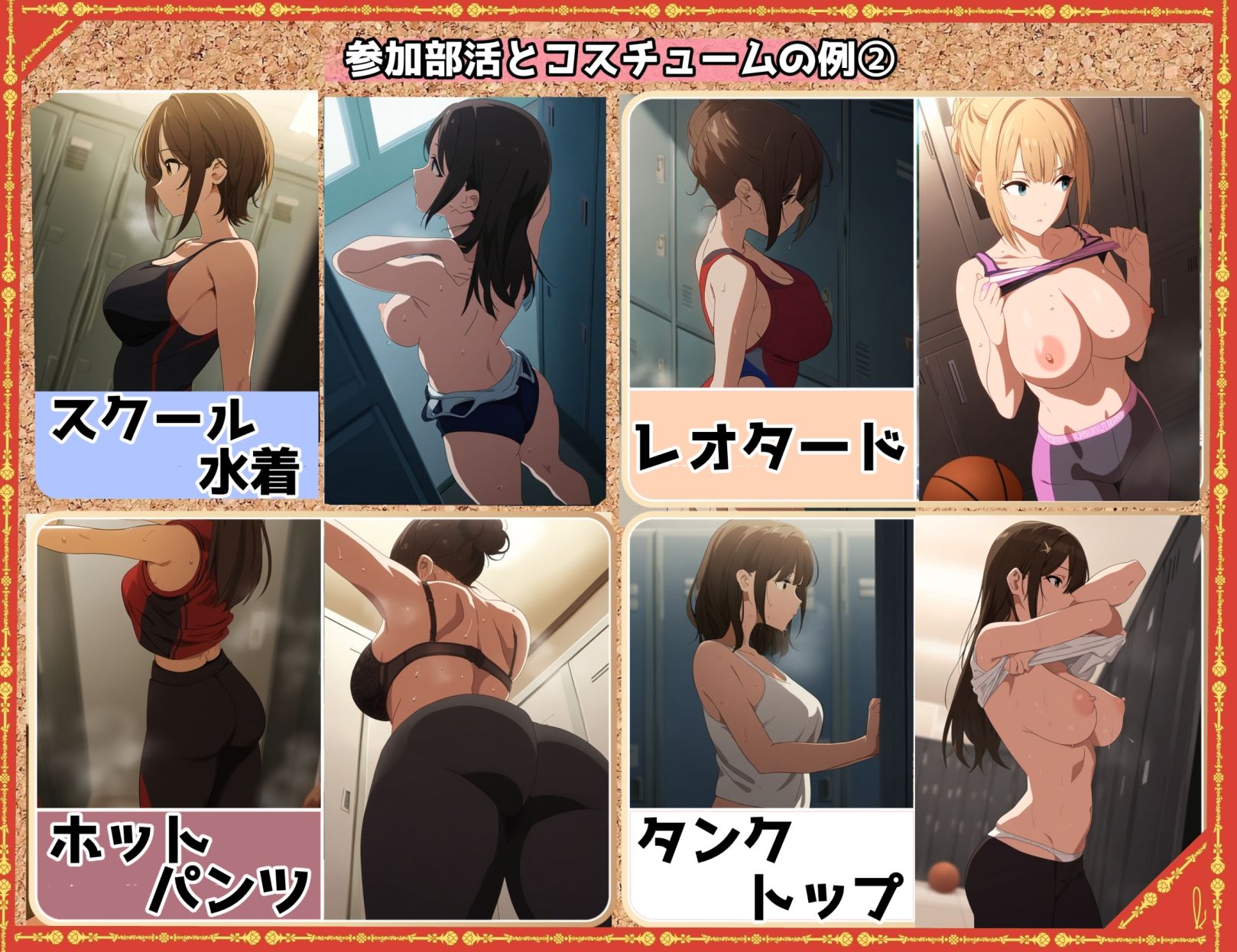 盗撮＆汗蒸れフェチ特化 2020年代アニメ作画特集 スポーツ巨乳少女たちの運動部盗撮 --色白少女編- 500枚を撮影-5