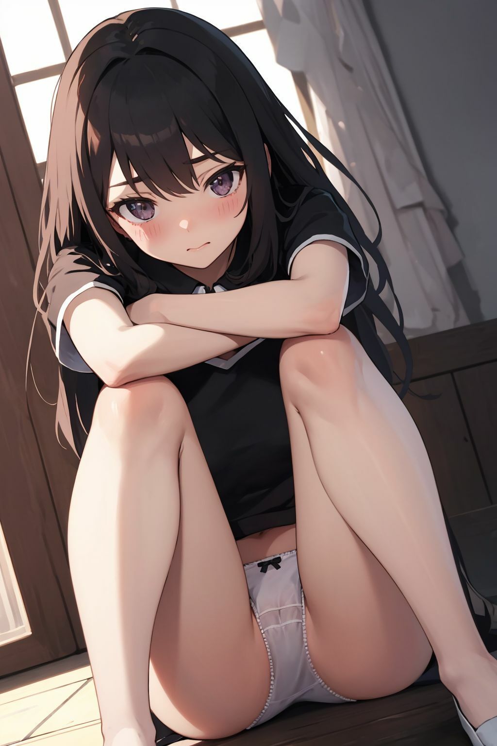 恥じらいながらパンツとおっぱい見せてくれる女の子 画像2