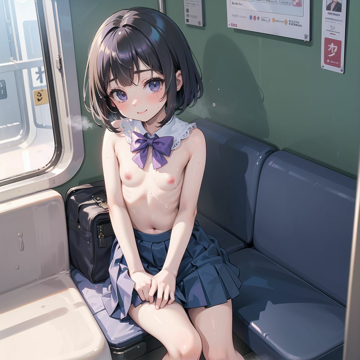 ノーパン美少女、電車●漢016