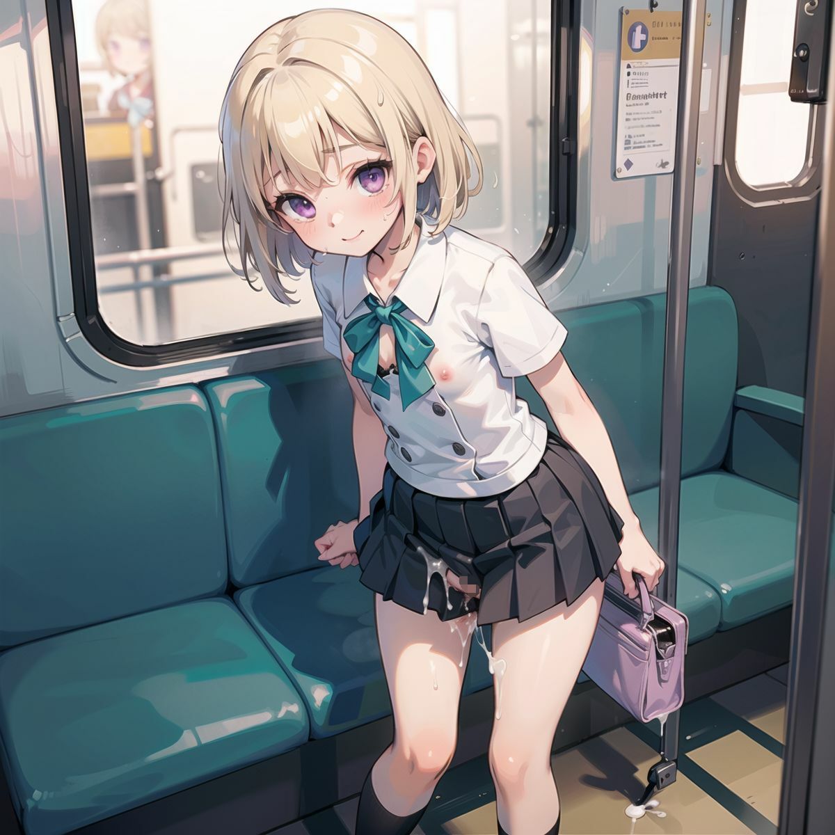 ノーパン美少女、電車●漢023