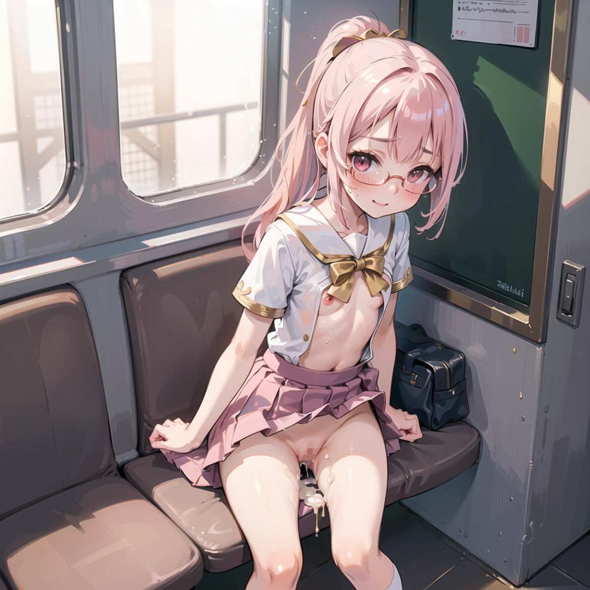 ノーパン美少女、電車●漢024