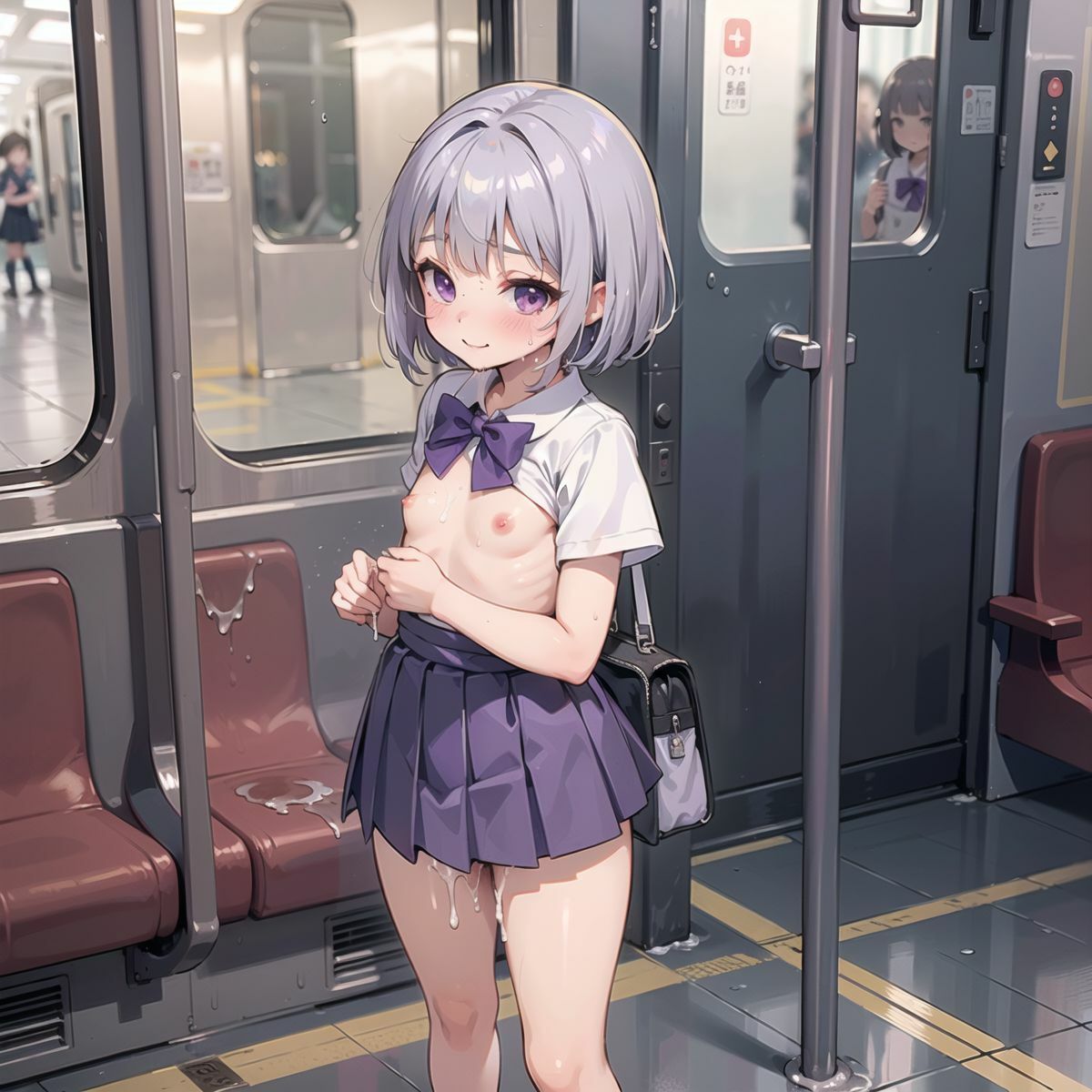 ノーパン美少女、電車●漢02 画像9