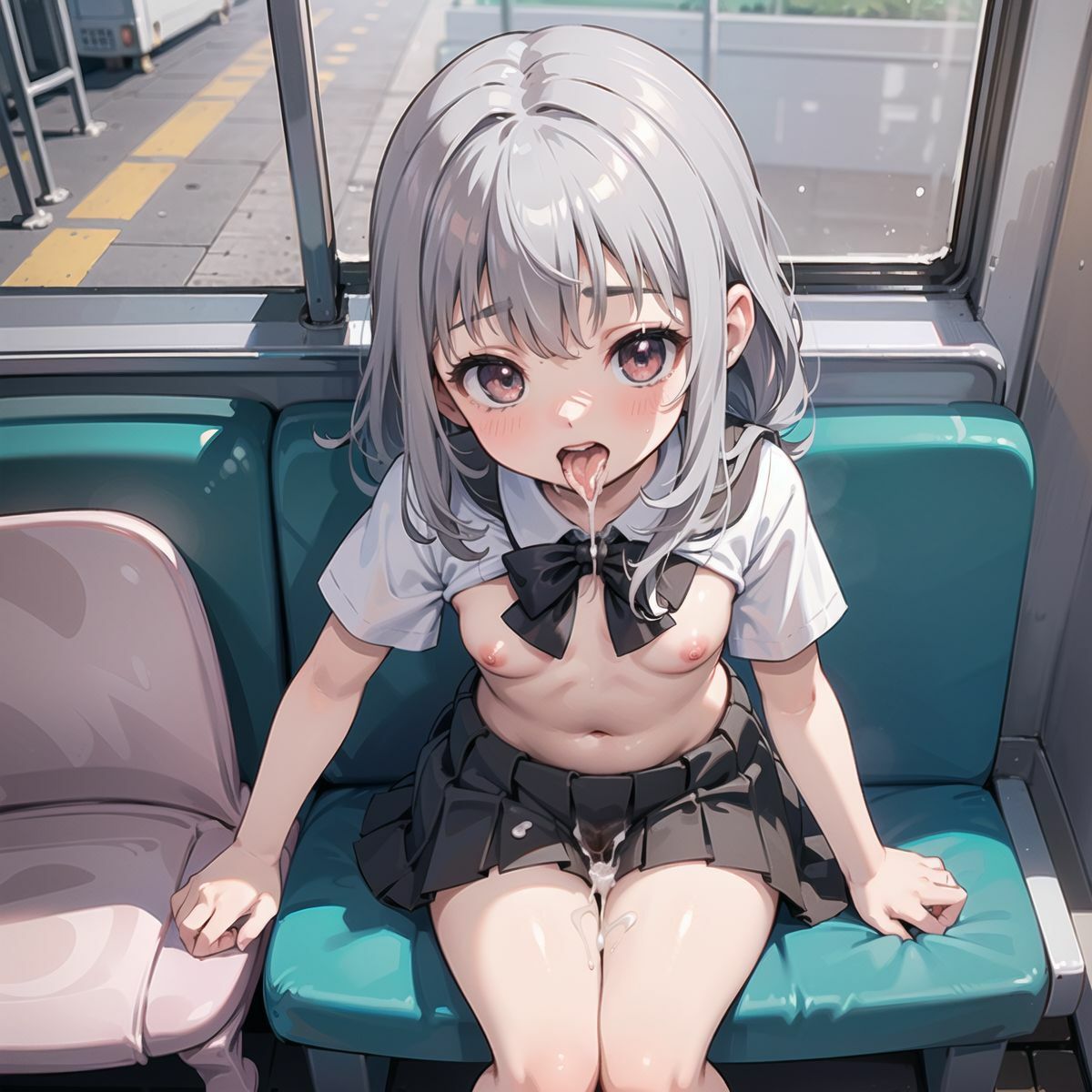 ノーパン美少女、電車●漢02