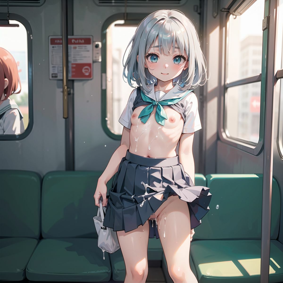 ノーパン美少女、電車●漢04