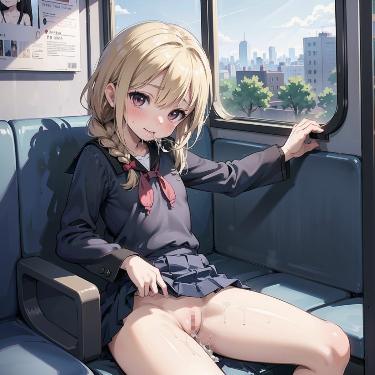 ノーパン美少女、電車●漢04 画像4