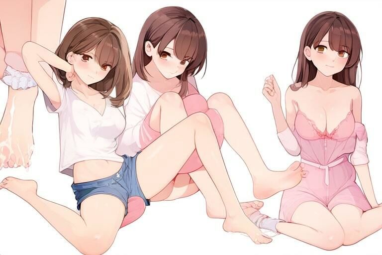 ショートカット女子と足エッチ〜ぶっかけまくる〜_5