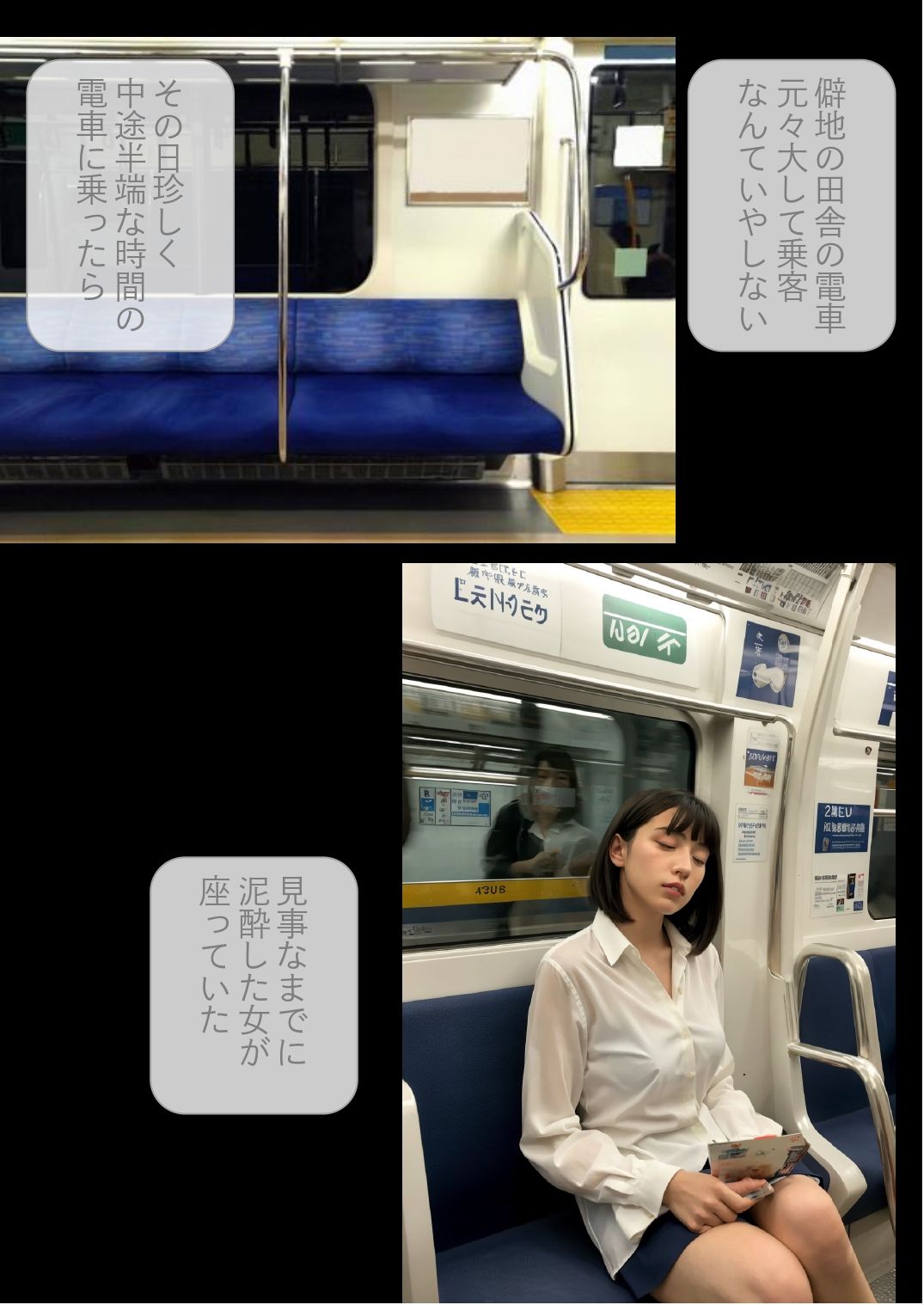 ［ストーリー＋大量画像！］電車で見つけた泥●女 中出し電車痴● 画像2