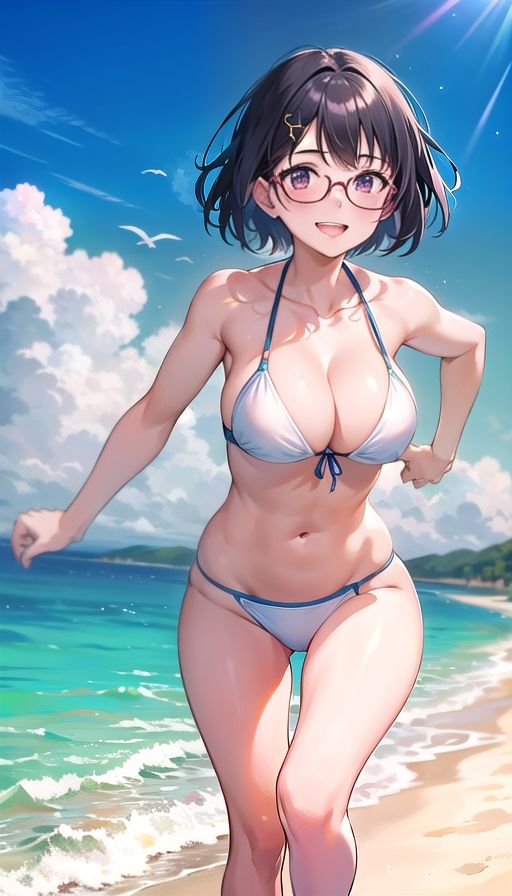 黒髪巨乳美人プライベートビーチ2