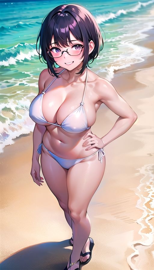 黒髪巨乳美人プライベートビーチ3