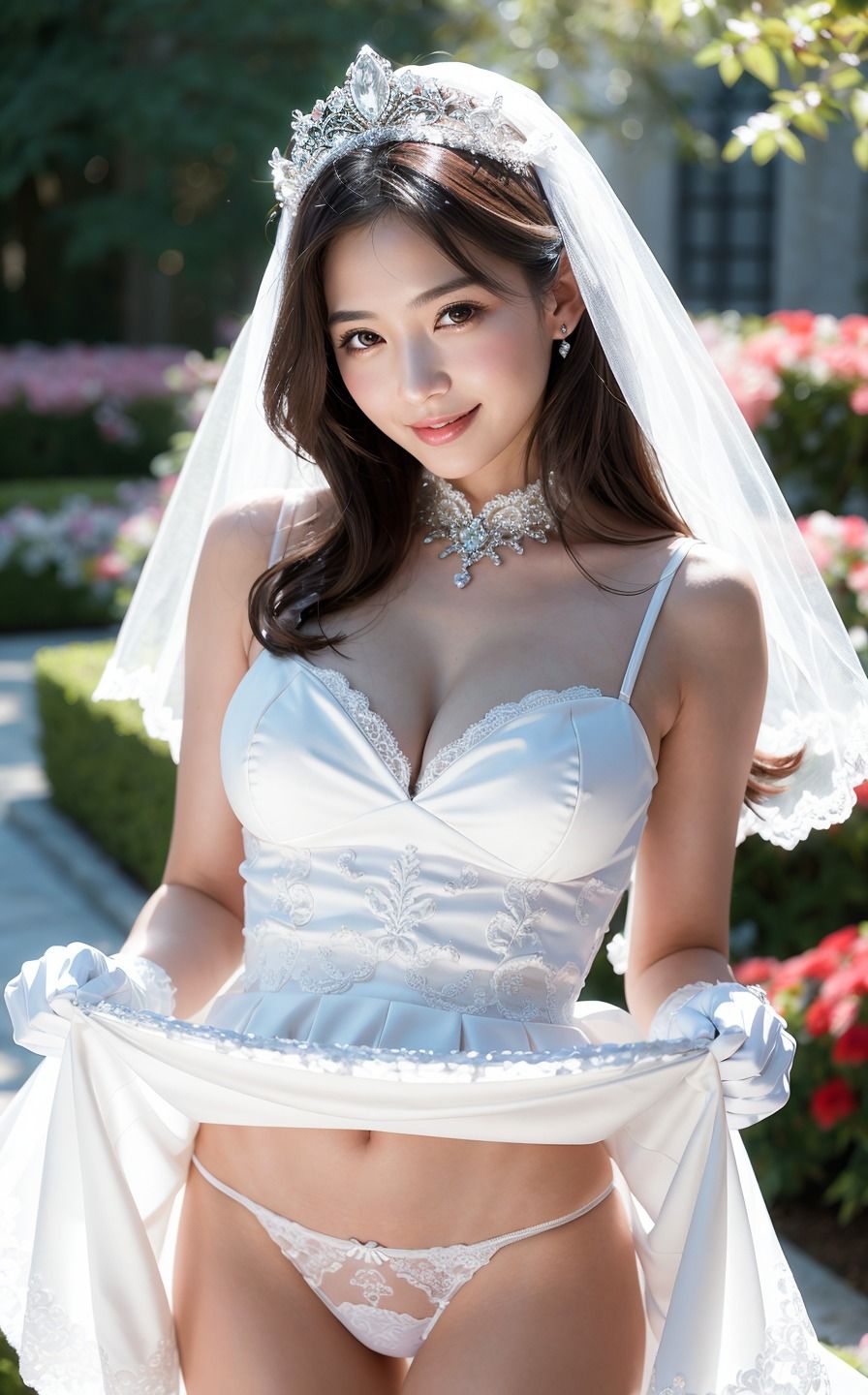 ウェディングドレス姿の花嫁さん、パンツ見せてください 画像4