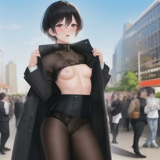 黒髪ショートレイヤーちゃんのどこでも露出！！ 画像2