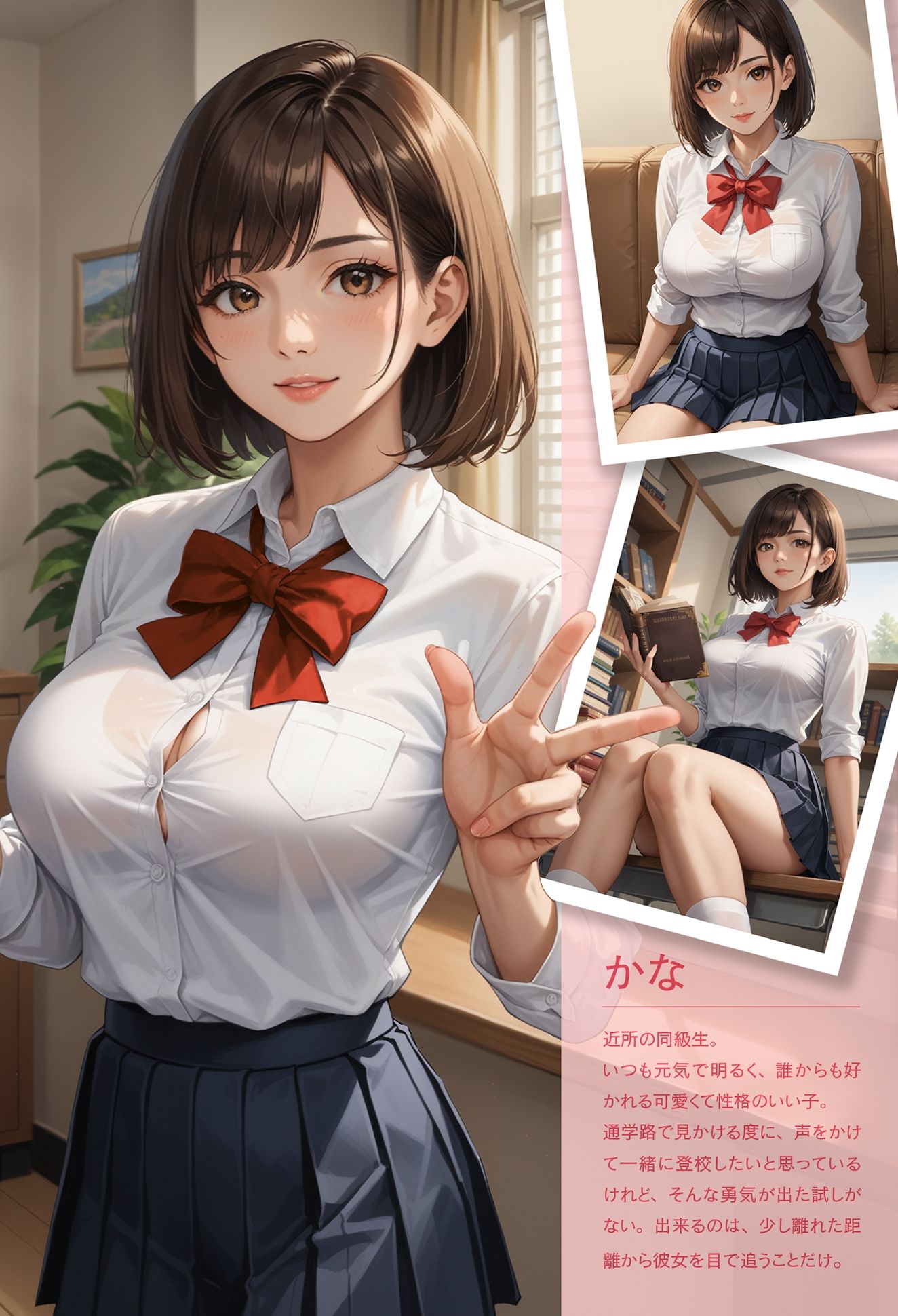 夏休みに巨乳制服美女の部屋で二人きりになった話（かな編）_2